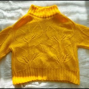 Yellow Knit Chunky Cropped Sweater